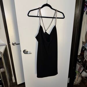 Little black dress with diamond straps